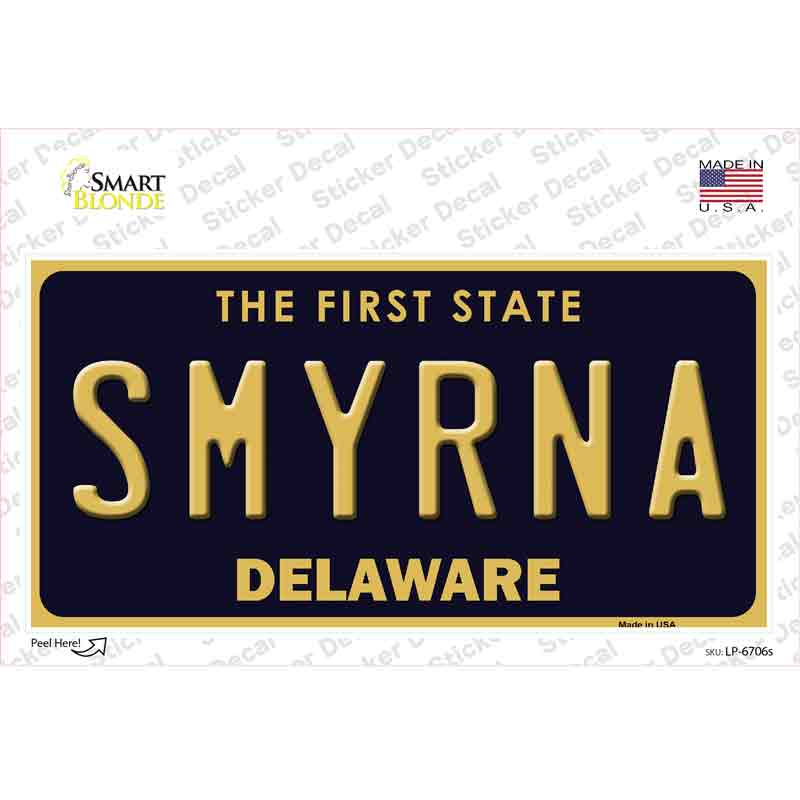 Smyrna Delaware Novelty Sticker Decal Small