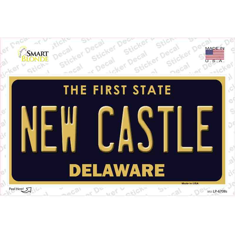 New Castle Delaware Novelty Sticker Decal Small