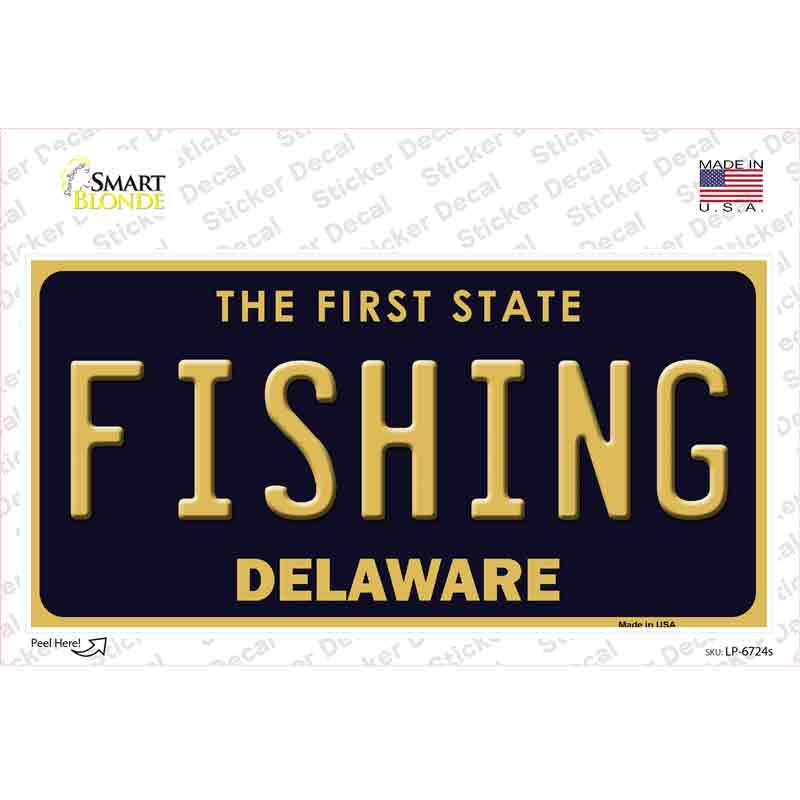 Fishing Delaware Novelty Sticker Decal Small