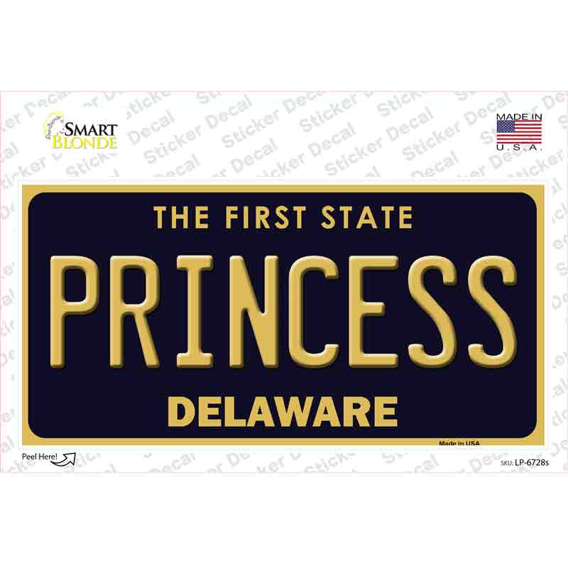 Princess Delaware Novelty Sticker Decal Small