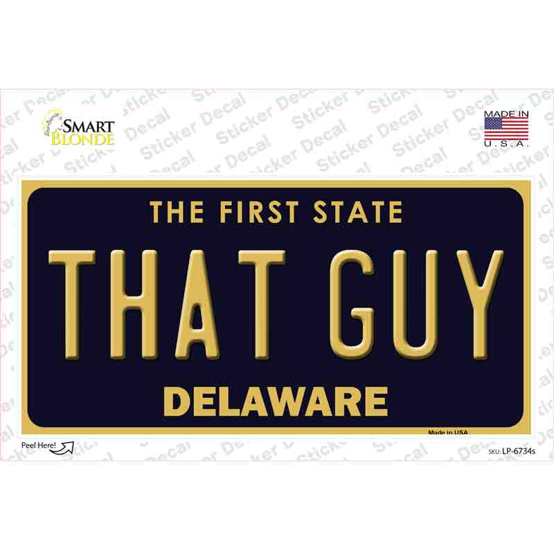 That Guy Delaware Novelty Sticker Decal Small