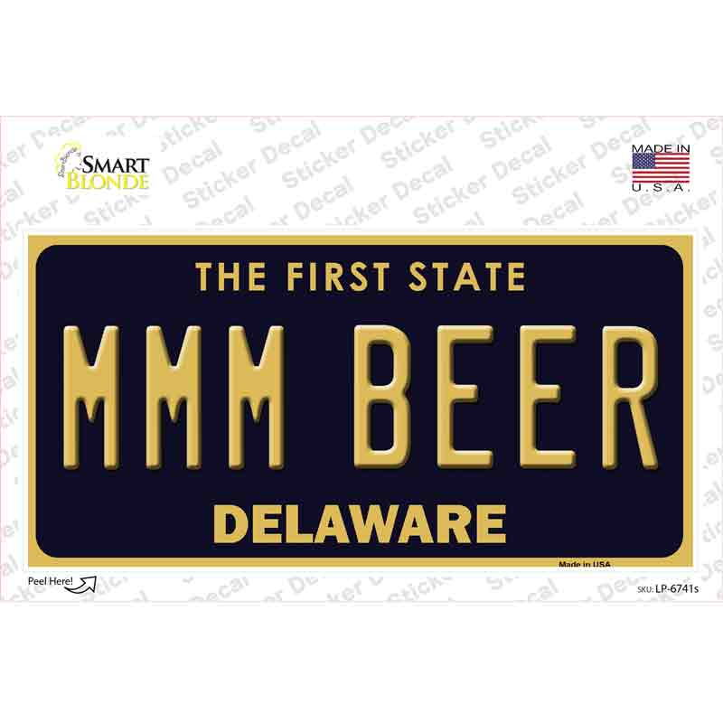 MMM Beer Delaware Novelty Sticker Decal Small