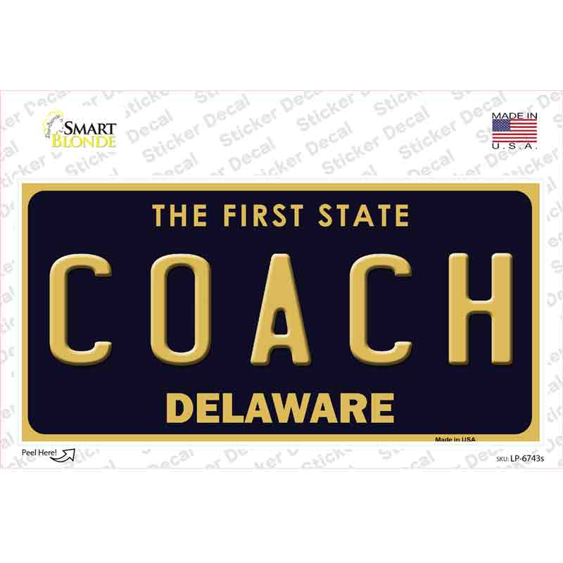 Coach Delaware Novelty Sticker Decal Small