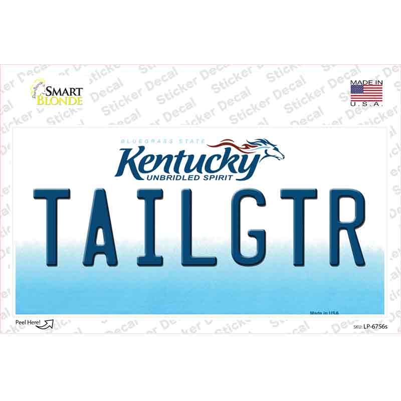 Tailgtr Kentucky Novelty Sticker Decal Small