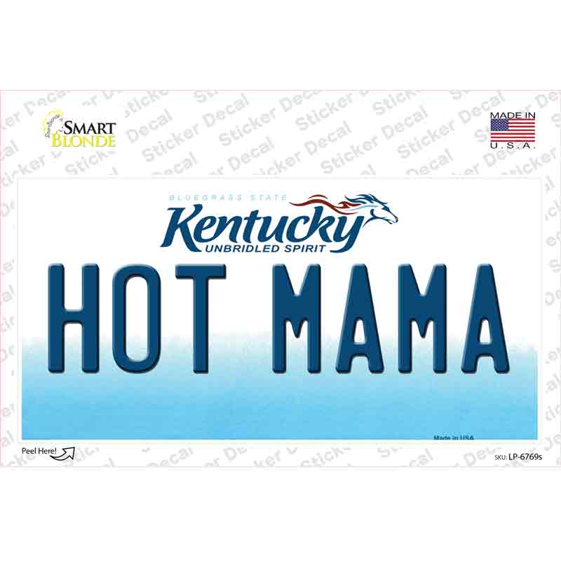 Hot Mama Kentucky Novelty Sticker Decal Small