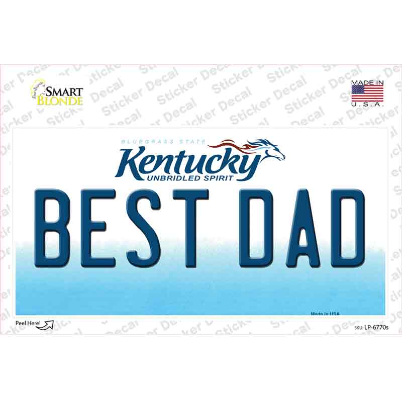 Best Dad Kentucky Novelty Sticker Decal Small