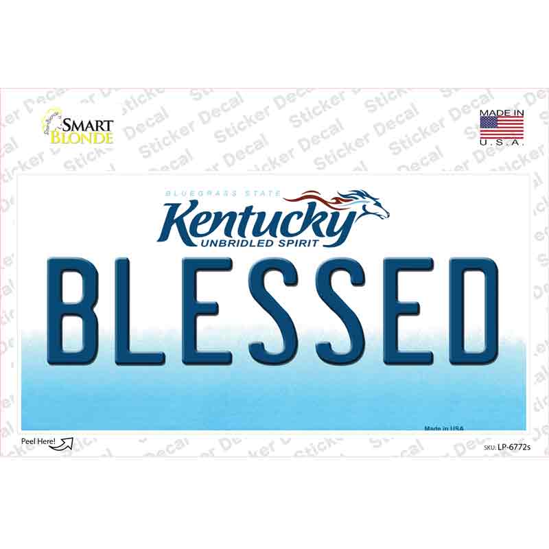 Blessed Kentucky Novelty Sticker Decal Small