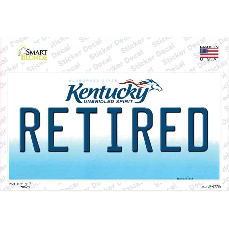 Retired Kentucky Novelty Sticker Decal Small