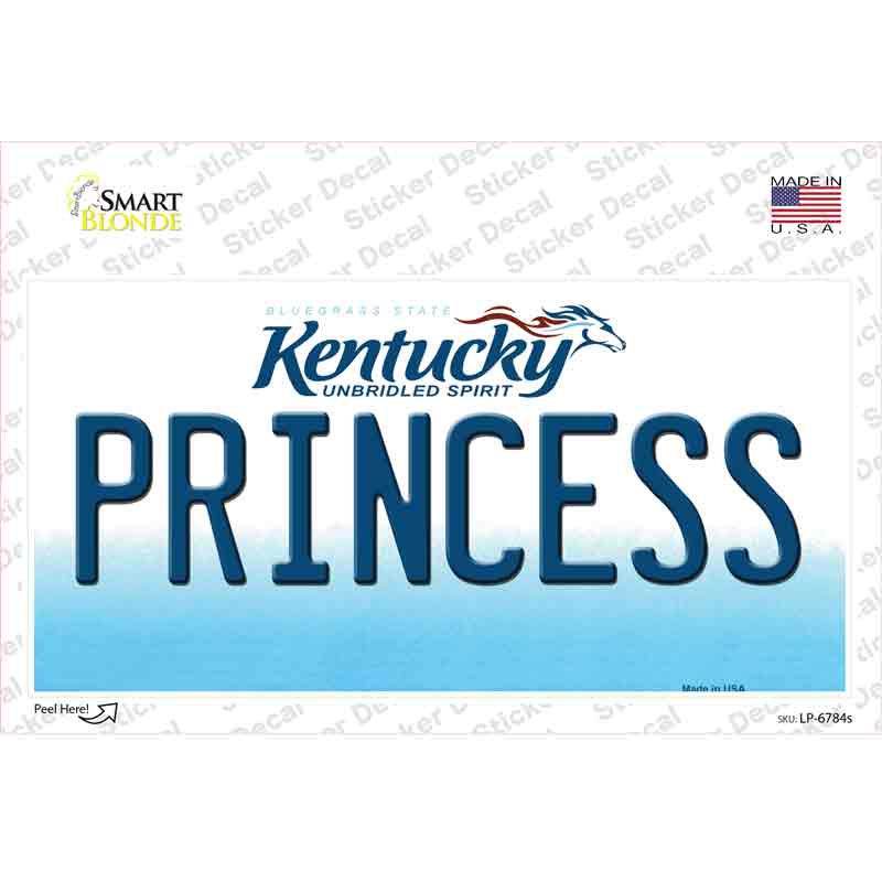 Princess Kentucky Novelty Sticker Decal Small