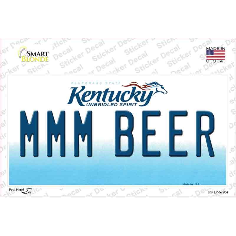 MMM Beer Kentucky Novelty Sticker Decal Small