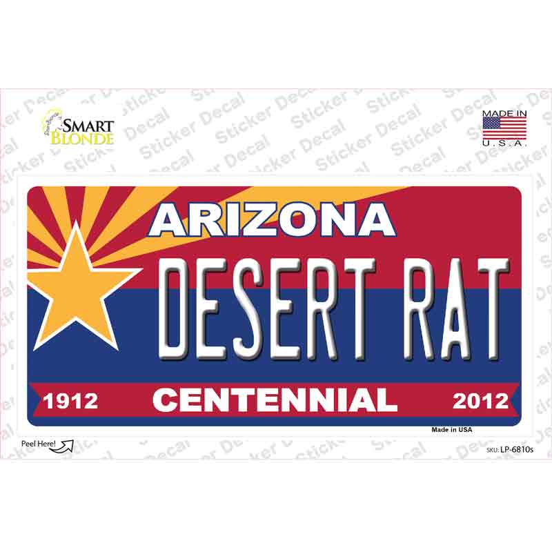 Arizona Centennial Desert Rat Novelty Sticker Decal Small