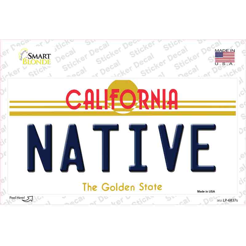 Native California Novelty Sticker Decal Small