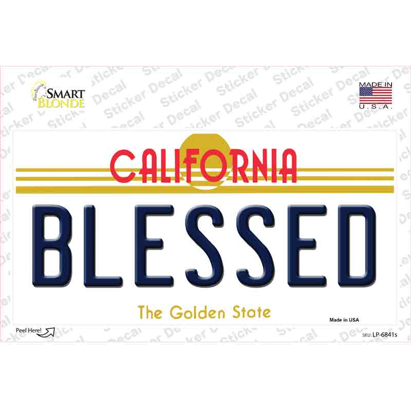 Blessed California Novelty Sticker Decal Small