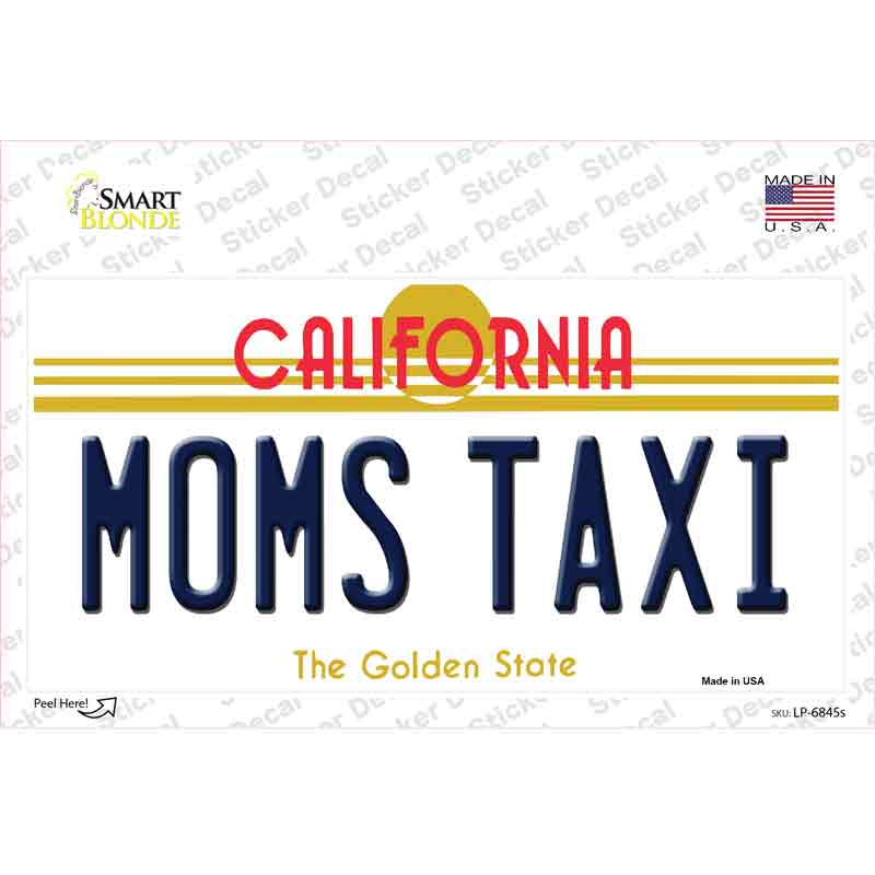 Moms Taxi California Novelty Sticker Decal Small