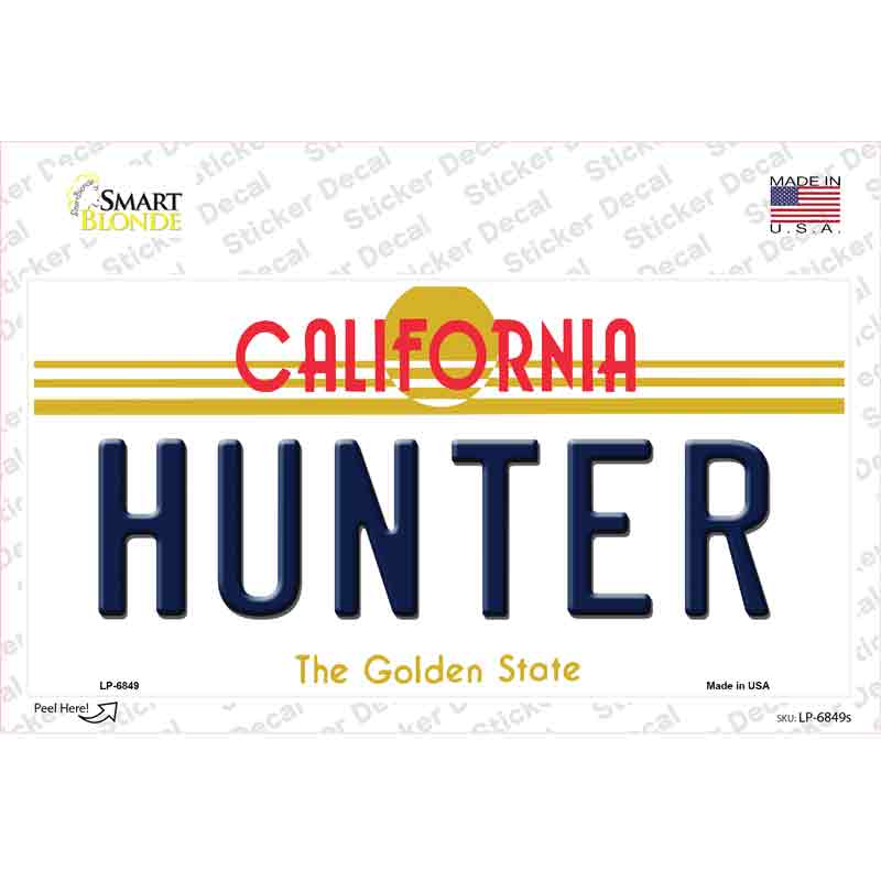 Hunter California Novelty Sticker Decal Small