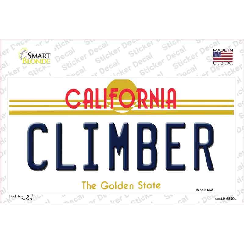 Climber California Novelty Sticker Decal Small