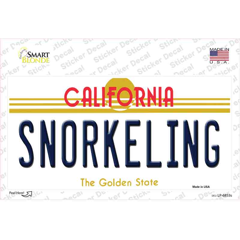 Snorkeling California Novelty Sticker Decal Small