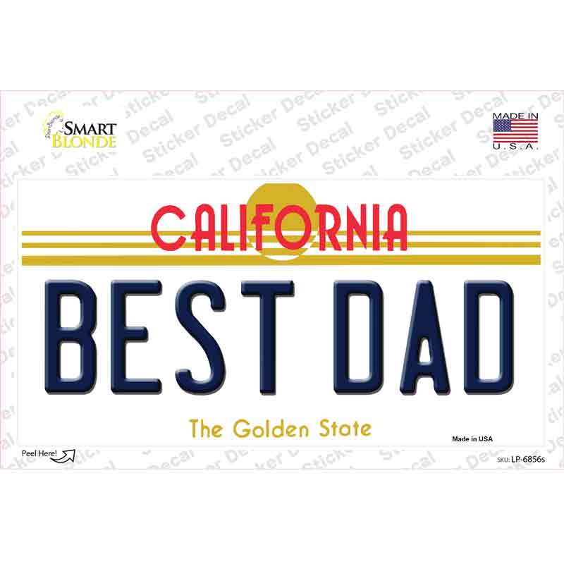 Best Dad California Novelty Sticker Decal Small