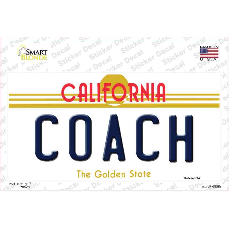 Coach California Novelty Sticker Decal Small