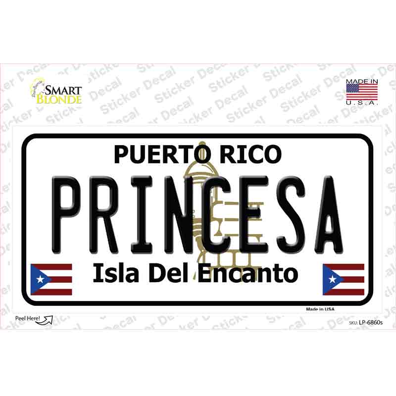 Princesa Puerto Rico Novelty Sticker Decal Small