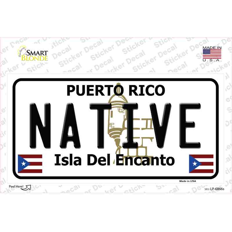 Native Puerto Rico Novelty Sticker Decal Small