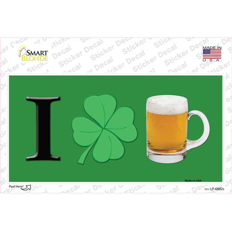 Shamrock Beer Novelty Sticker Decal Small