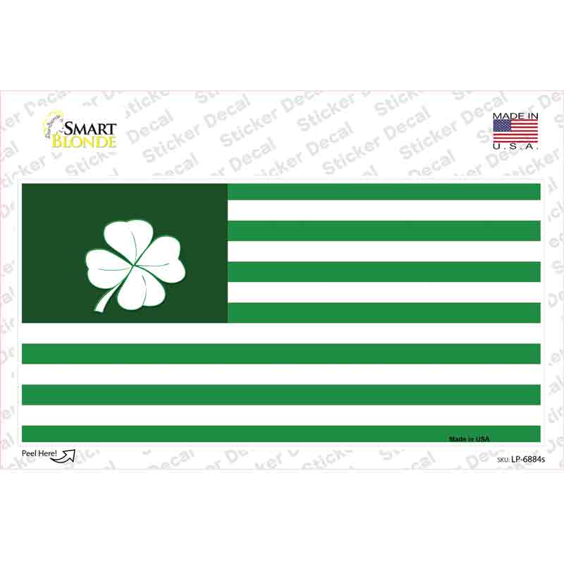 Green Shamrock Flag Novelty Sticker Decal Small