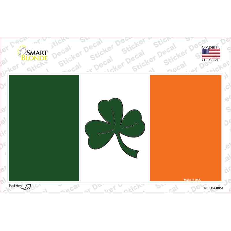 Shamrock Irish Flag Novelty Sticker Decal Small