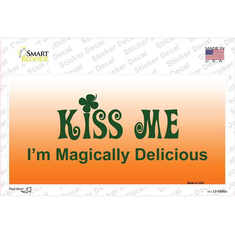 Kiss Me St Patricks Day Novelty Sticker Decal Small