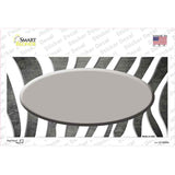 Gray White Zebra Oval Oil Rubbed Novelty Sticker Decal