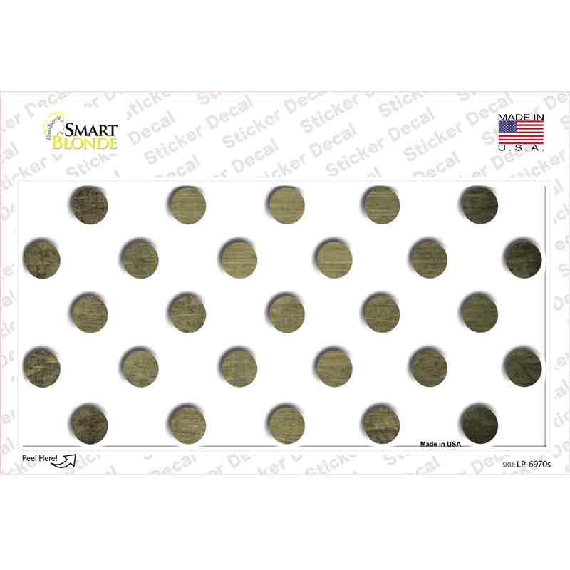 Gold White Dots Oil Rubbed Novelty Sticker Decal