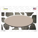 Tan White Oval Giraffe Oil Rubbed Novelty Sticker Decal