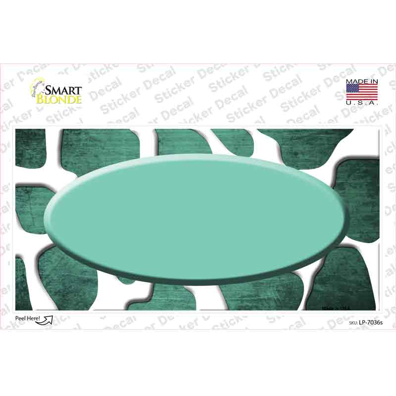Mint White Oval Giraffe Oil Rubbed Novelty Sticker Decal