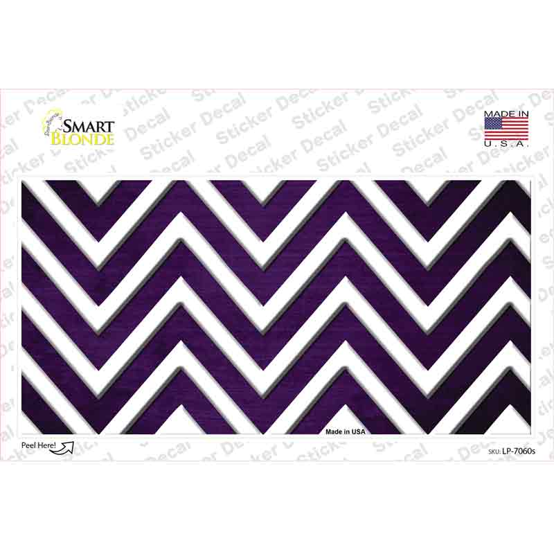 Purple White Chevron Oil Rubbed Novelty Sticker Decal