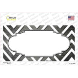 Gray White Chevron Scallop Oil Rubbed Novelty Sticker Decal