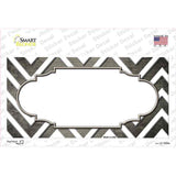 Tan White Chevron Scallop Oil Rubbed Novelty Sticker Decal