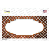 Orange White Quatrefoil Scallop Oil Rubbed Novelty Sticker Decal