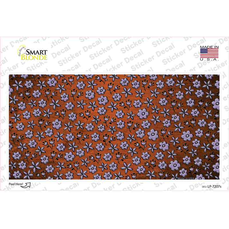 Orange Purple Flowers Oil Rubbed Novelty Sticker Decal