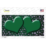Green Purple Flowers Hearts Oil Rubbed Novelty Sticker Decal