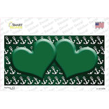 Green White Anchor Hearts Oil Rubbed Novelty Sticker Decal