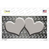 Gray White Anchor Hearts Oil Rubbed Novelty Sticker Decal