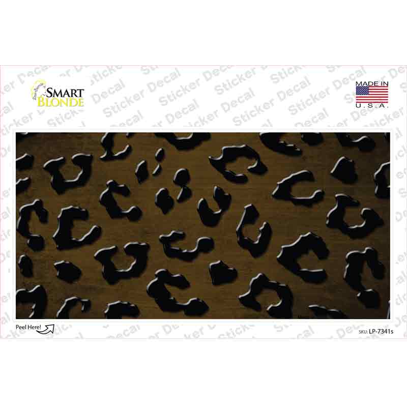 Brown Black Cheetah Oil Rubbed Novelty Sticker Decal