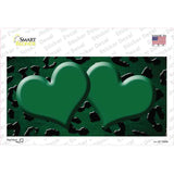 Green Black Cheetah Hearts Oil Rubbed Novelty Sticker Decal