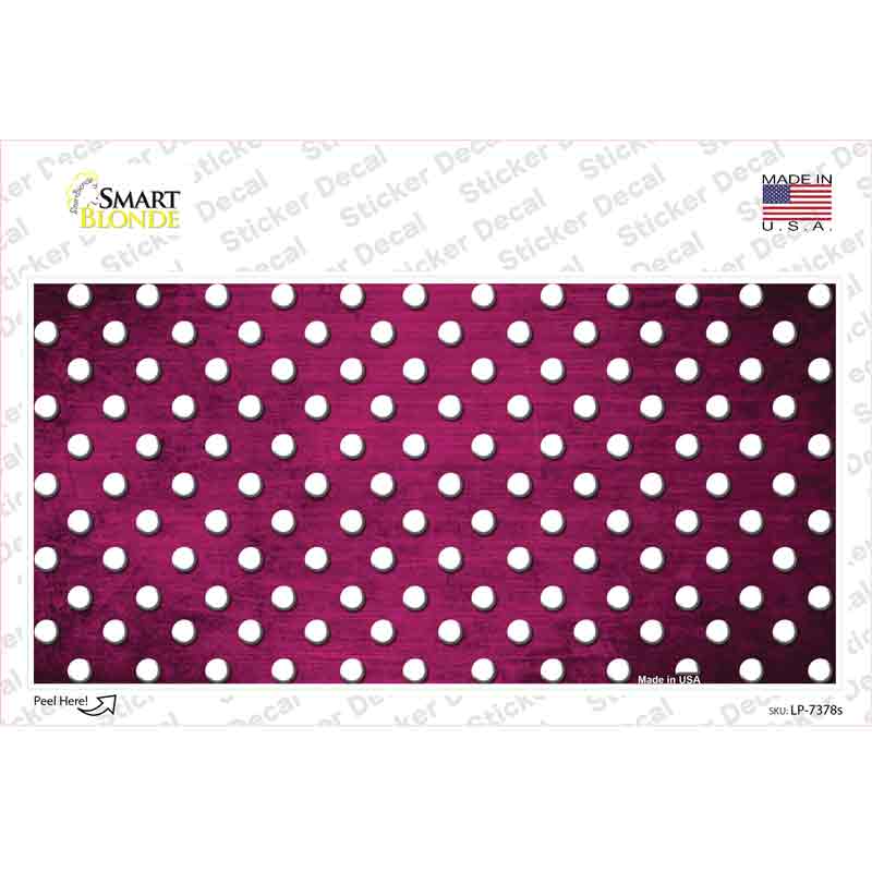 Pink White Small Dots Oil Rubbed Novelty Sticker Decal