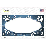 Paw Scallop Light Blue White Novelty Sticker Decal