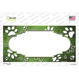 Paw Scallop Lime Green White Novelty Sticker Decal