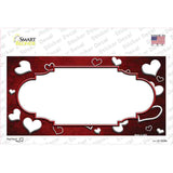 Red White Love Scallop Oil Rubbed Novelty Sticker Decal