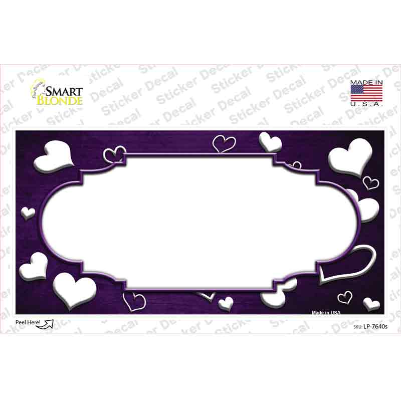Purple White Love Scallop Oil Rubbed Novelty Sticker Decal