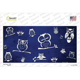 Blue White Owl Oil Rubbed Novelty Sticker Decal