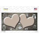 Tan White Owl Hearts Oil Rubbed Novelty Sticker Decal